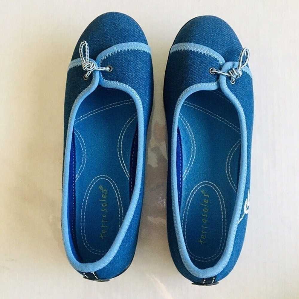 Terrasoles Blue Slip On Women's Flats Shoes Size … - image 6