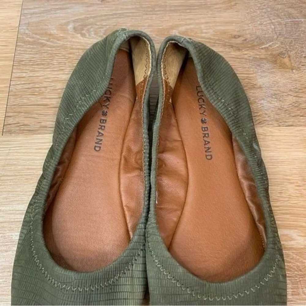 Lucky Brand Emmie Green Leather Faux Snake Skin E… - image 8