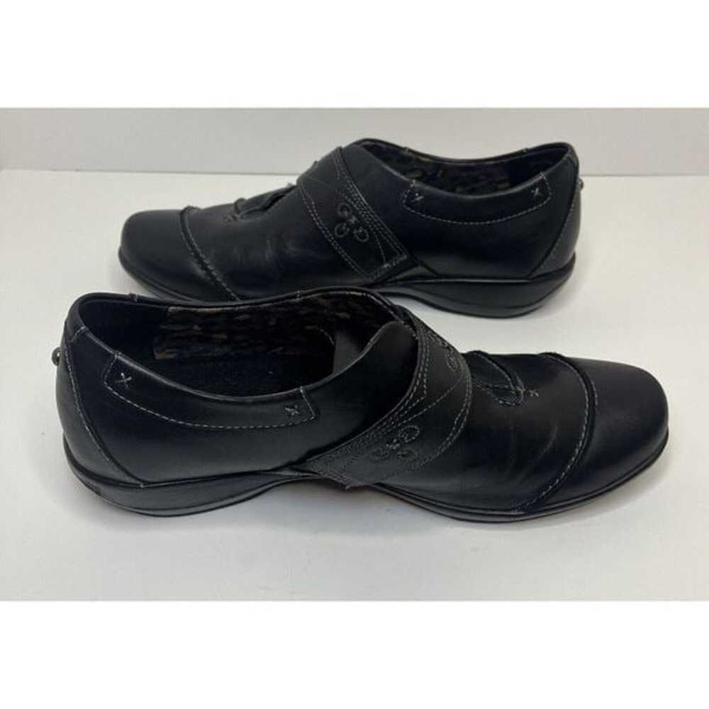 Aetrex Loafers Black Leather Embroidered Women’s … - image 3