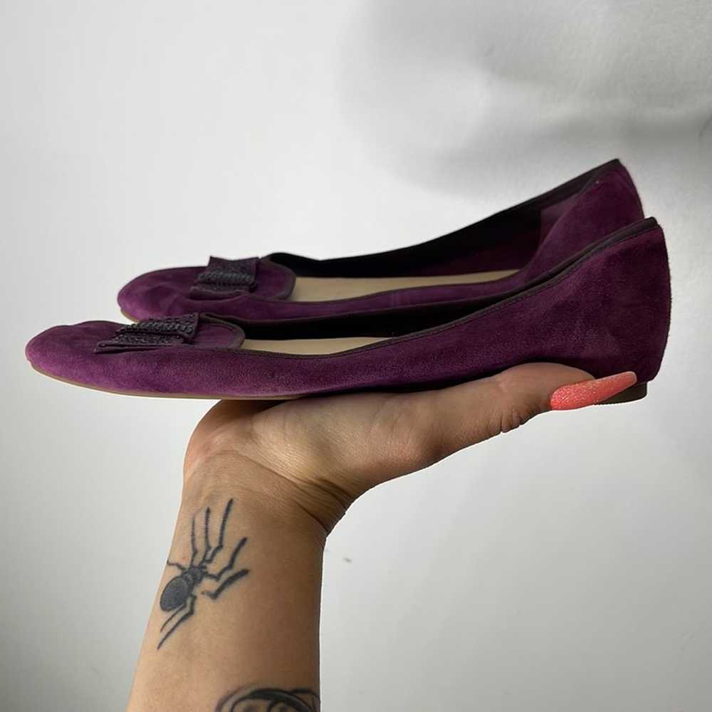 COLE HAAN Purple Suede Embellished Bow Round Toe … - image 4