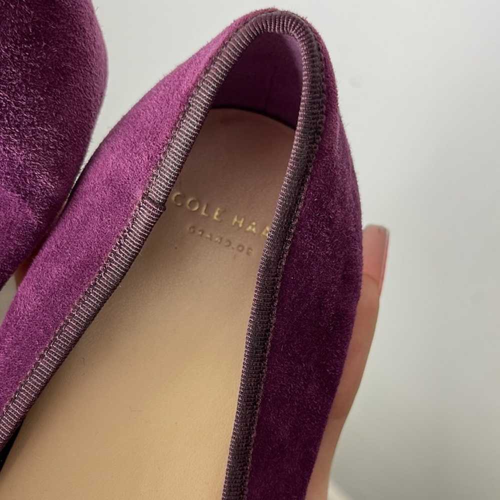 COLE HAAN Purple Suede Embellished Bow Round Toe … - image 5