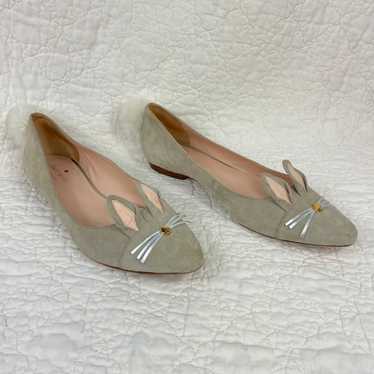 Kate Spade Edina Pointed Toe Suede Bunny Flat Shoe