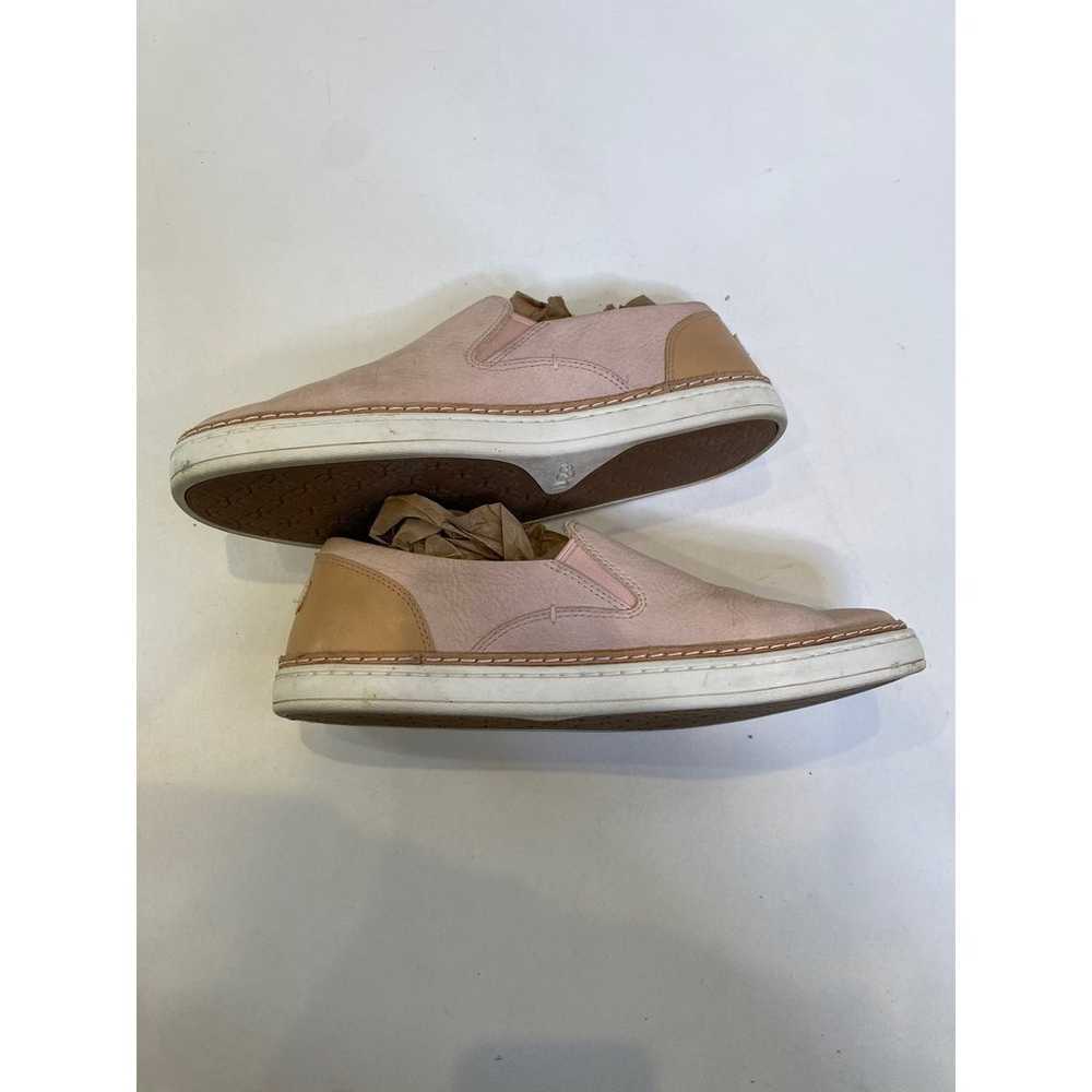 Ugg Pink “Adley” Leather Flat Slip Ons Sz 7.5 - image 11