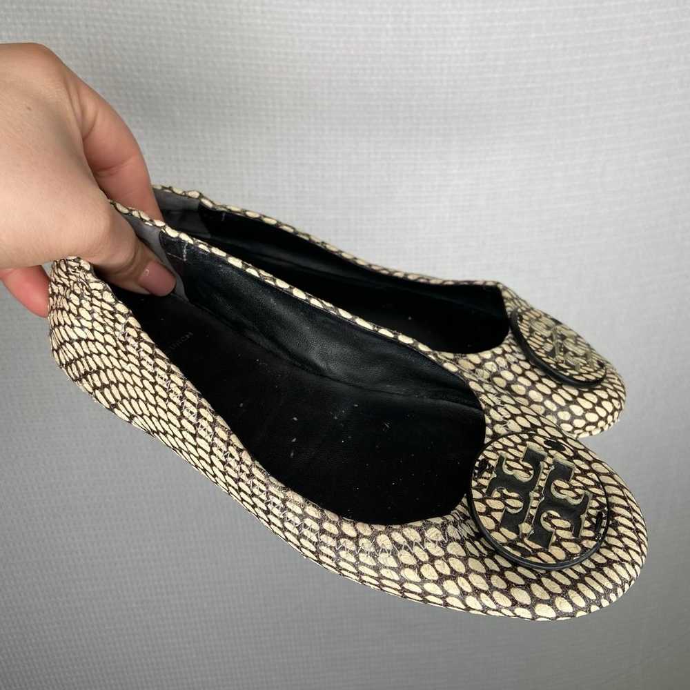 Tory Burch | Snakeskin Black White Flats 7 Polka - image 3