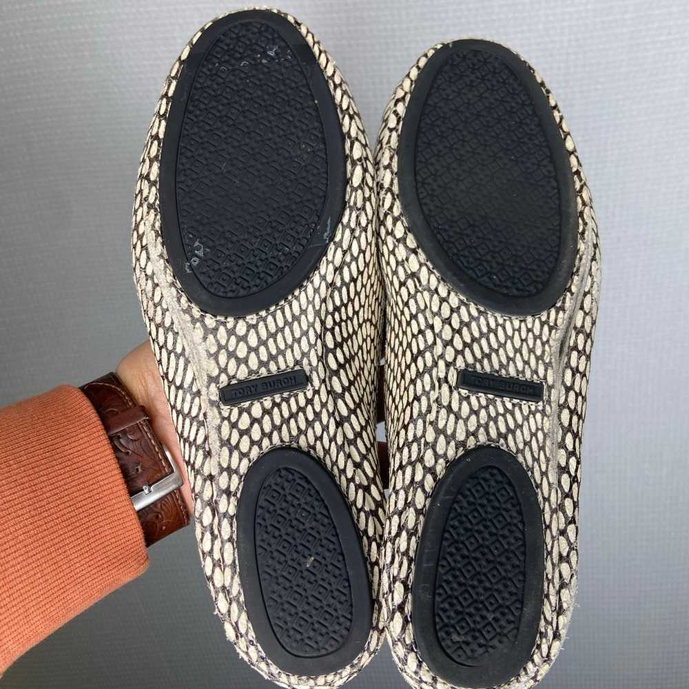 Tory Burch | Snakeskin Black White Flats 7 Polka - image 8