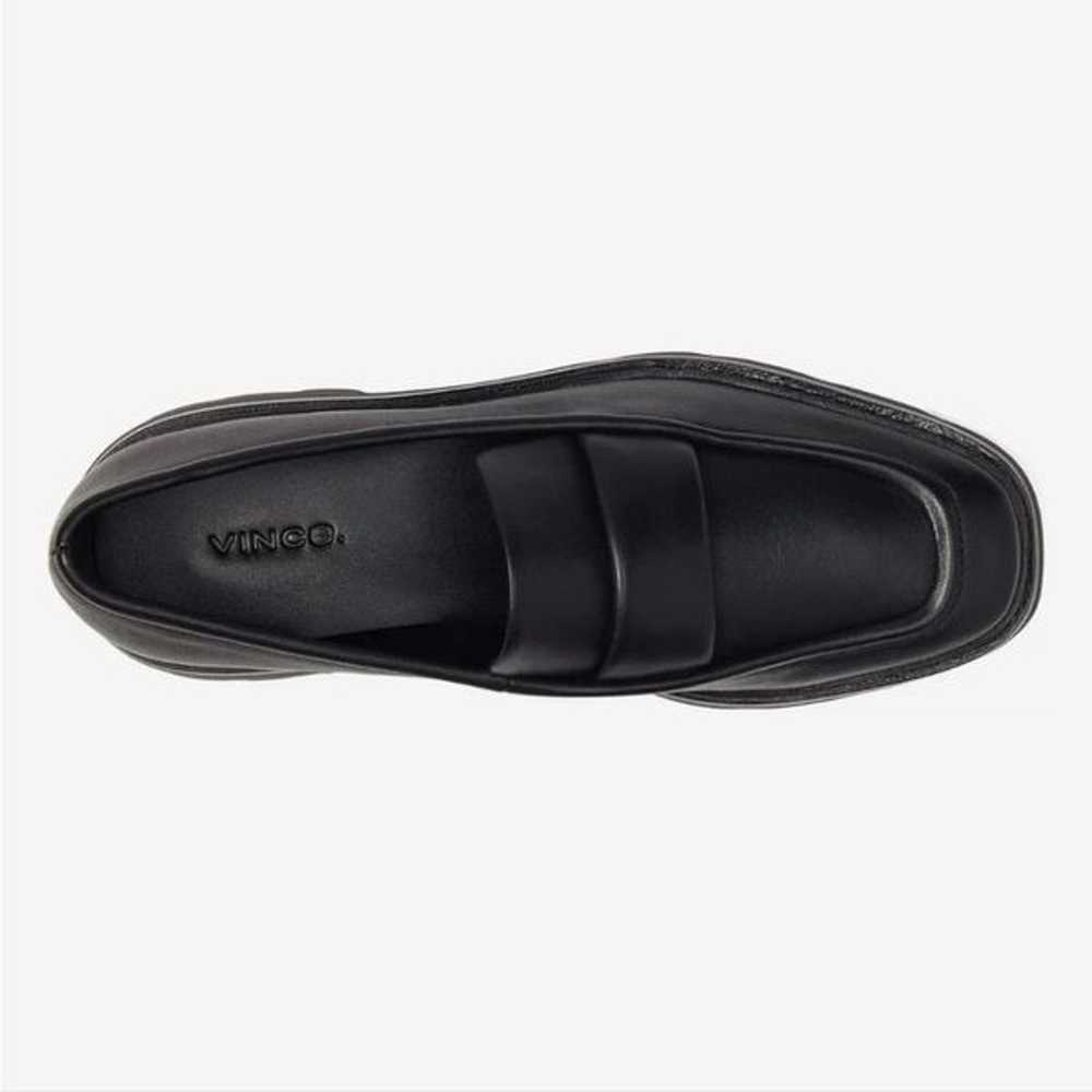 New Vince Robin Black Leather Loafer platform hee… - image 2