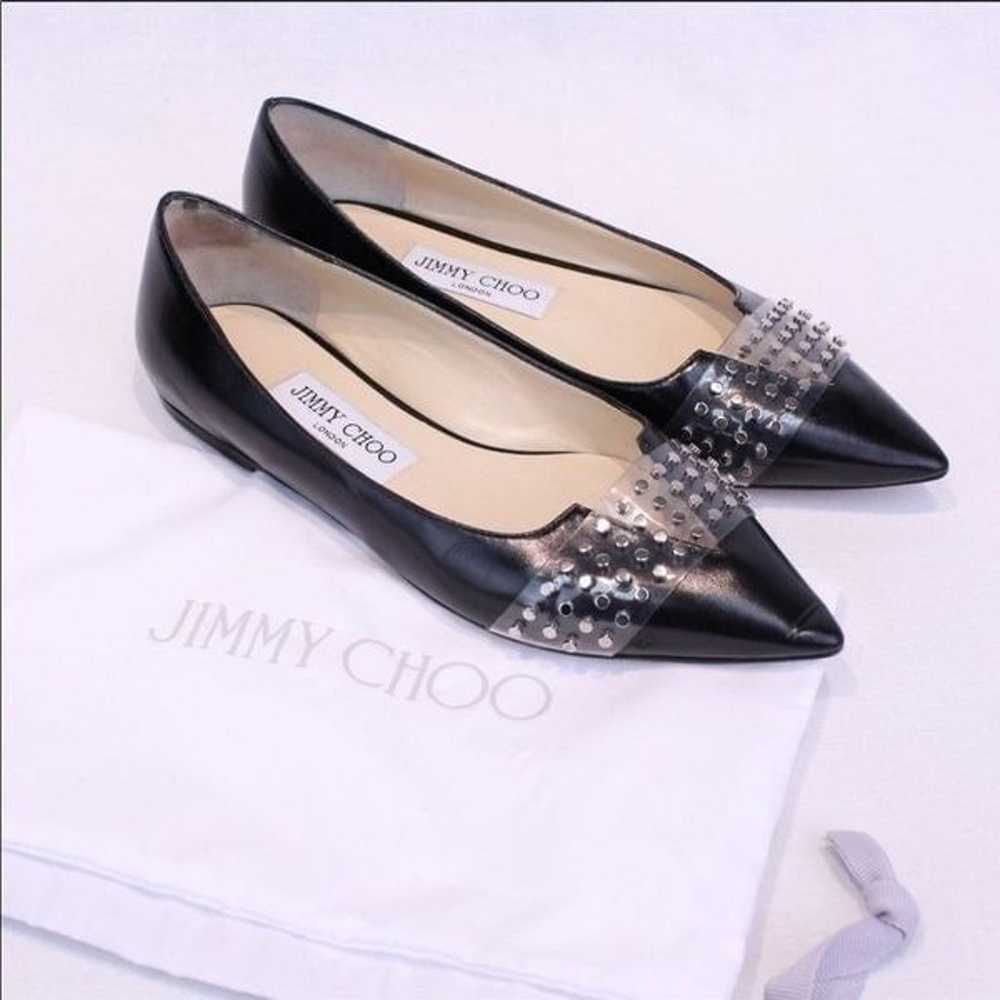 Jimmy Choo Black Leather Flats, size 36.5 - image 1