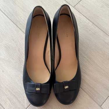 Cole Haan Navy Leather Wedge Shoes