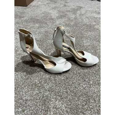 DKNY women shoes heels cream/light grey open toe s