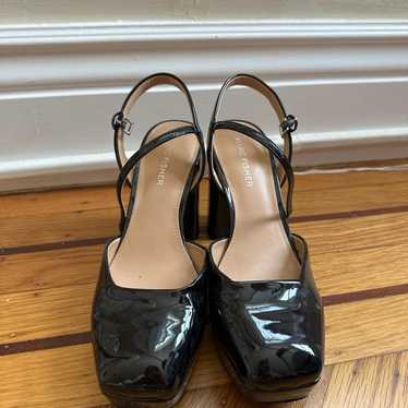 black patent marc fisher platform heels!