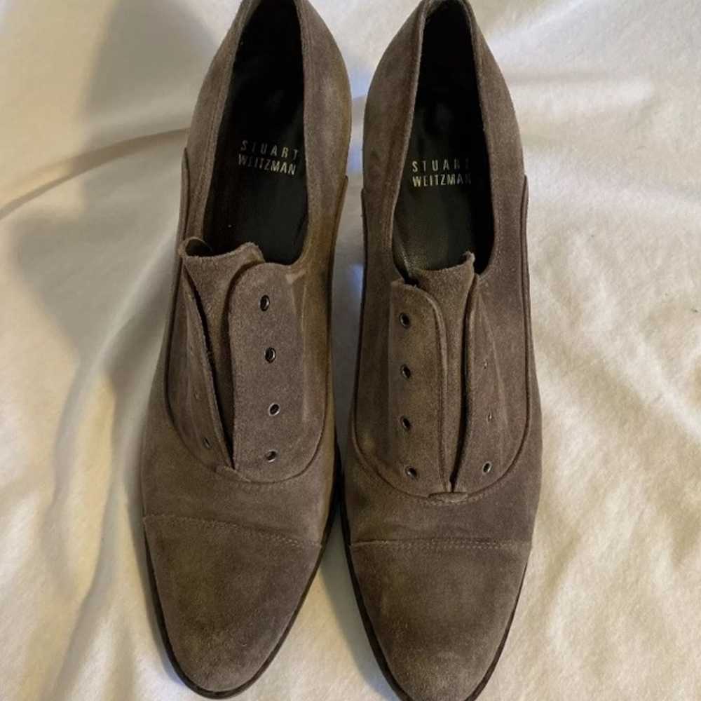 Stuart Weitzman heels light brown leather suede s… - image 4