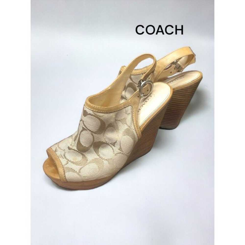 Coach Platform Heel Wedge Janet Light Khaki Sand … - image 2