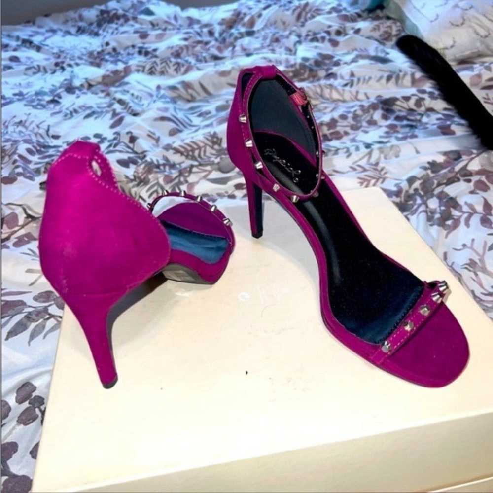 Qupid Purple Open Toe Sandal Heels - image 1