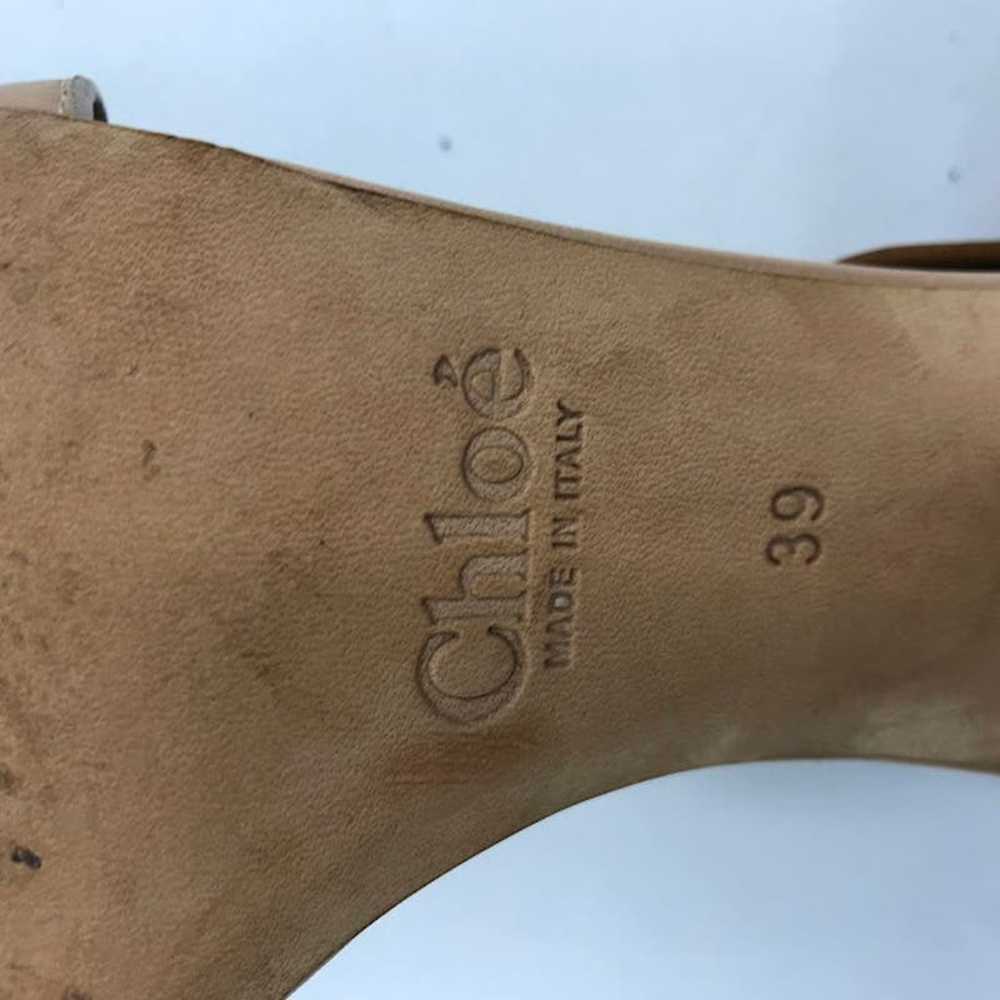 Chloe Open Toe Ankle Strap Sandals 9.5 Camel Nude… - image 10