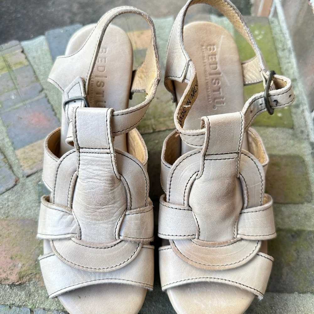 BED STU Boho Bone Leather Sandals Heels WOMENS 7 … - image 2