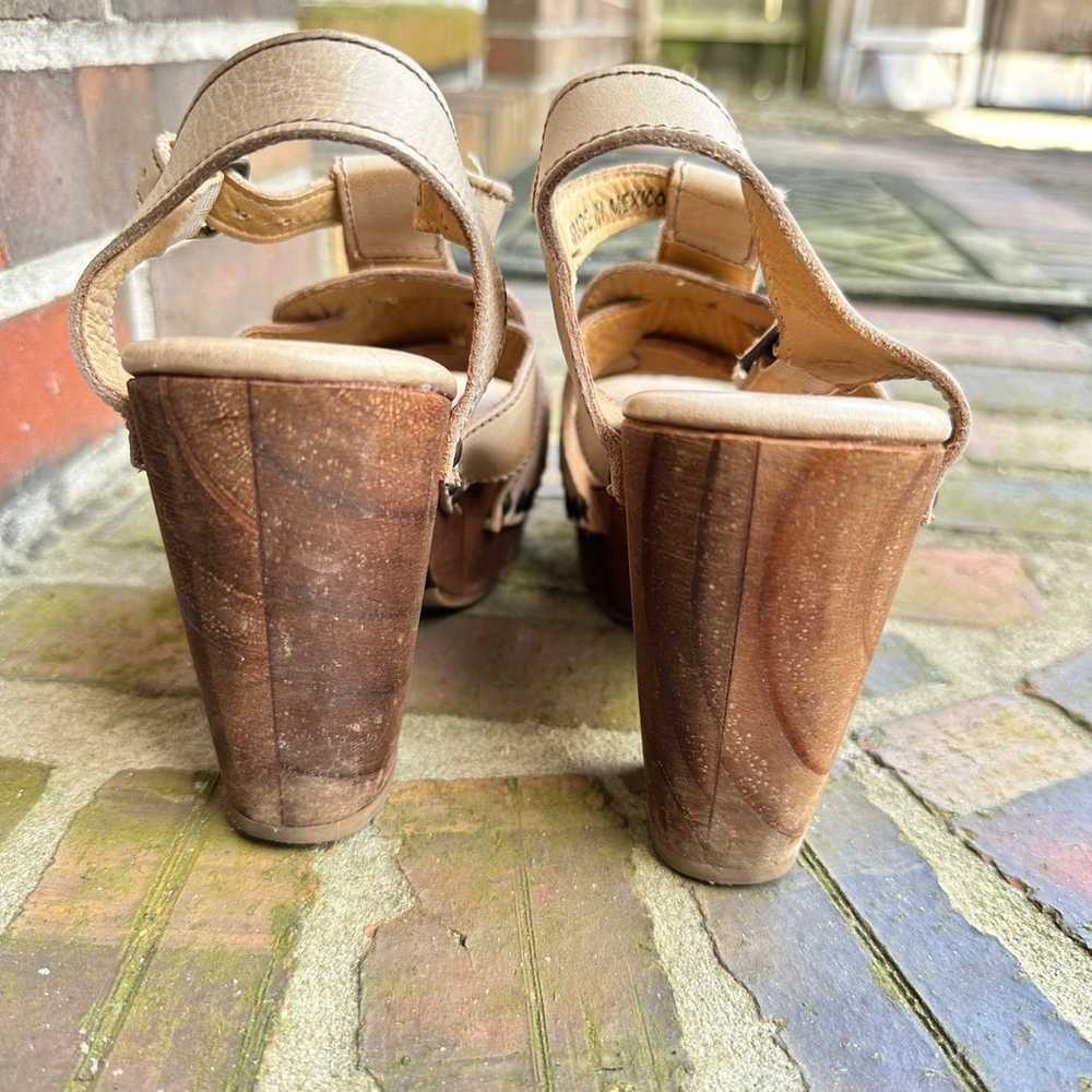 BED STU Boho Bone Leather Sandals Heels WOMENS 7 … - image 8