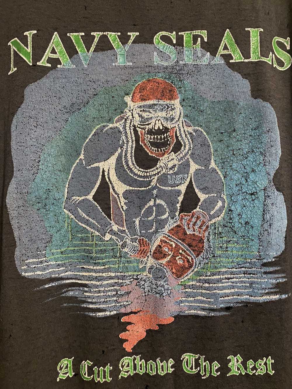 Vintage Vintage 1980s Navy Seals Cut-off Tee - image 1