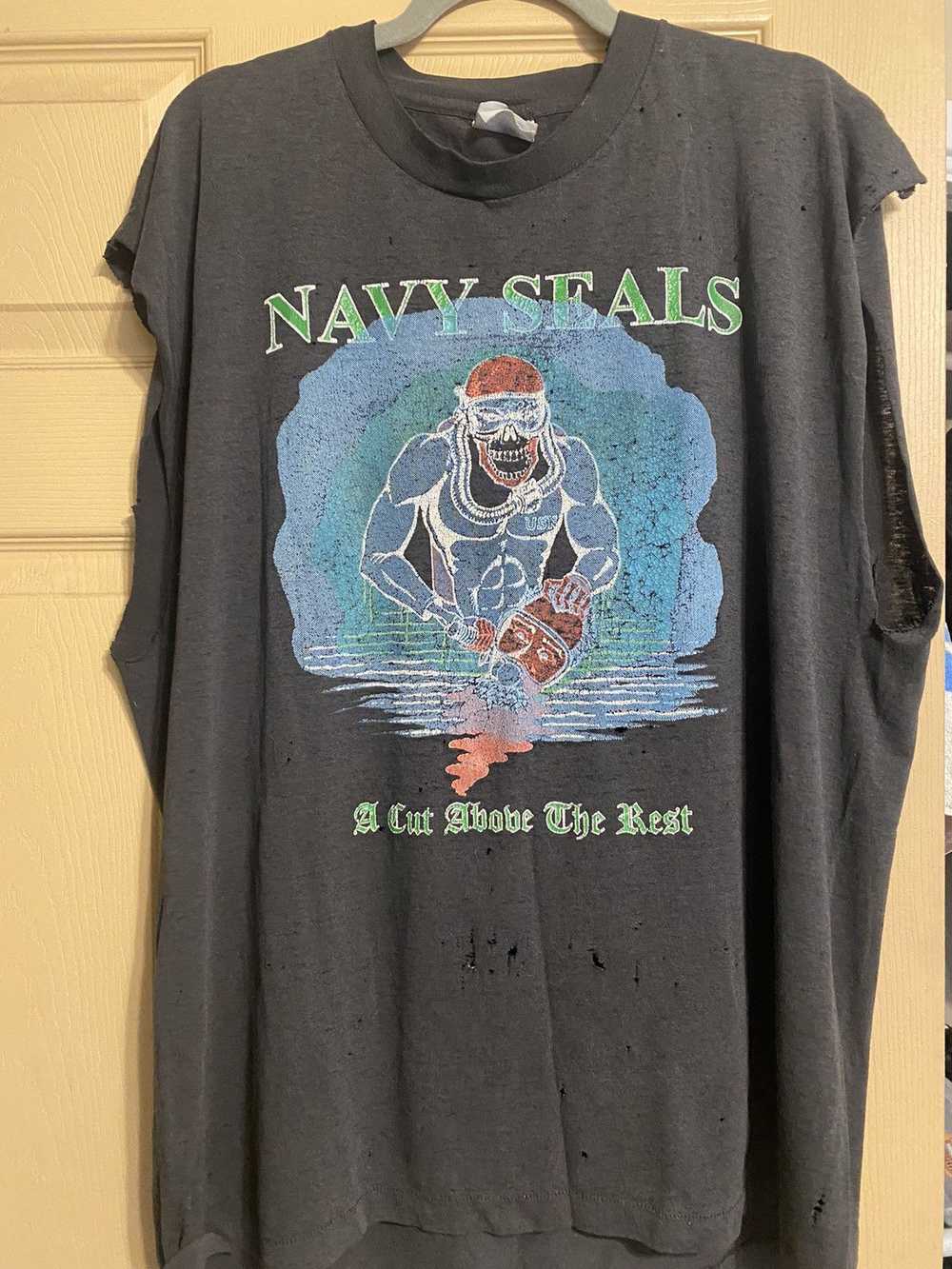 Vintage Vintage 1980s Navy Seals Cut-off Tee - image 2