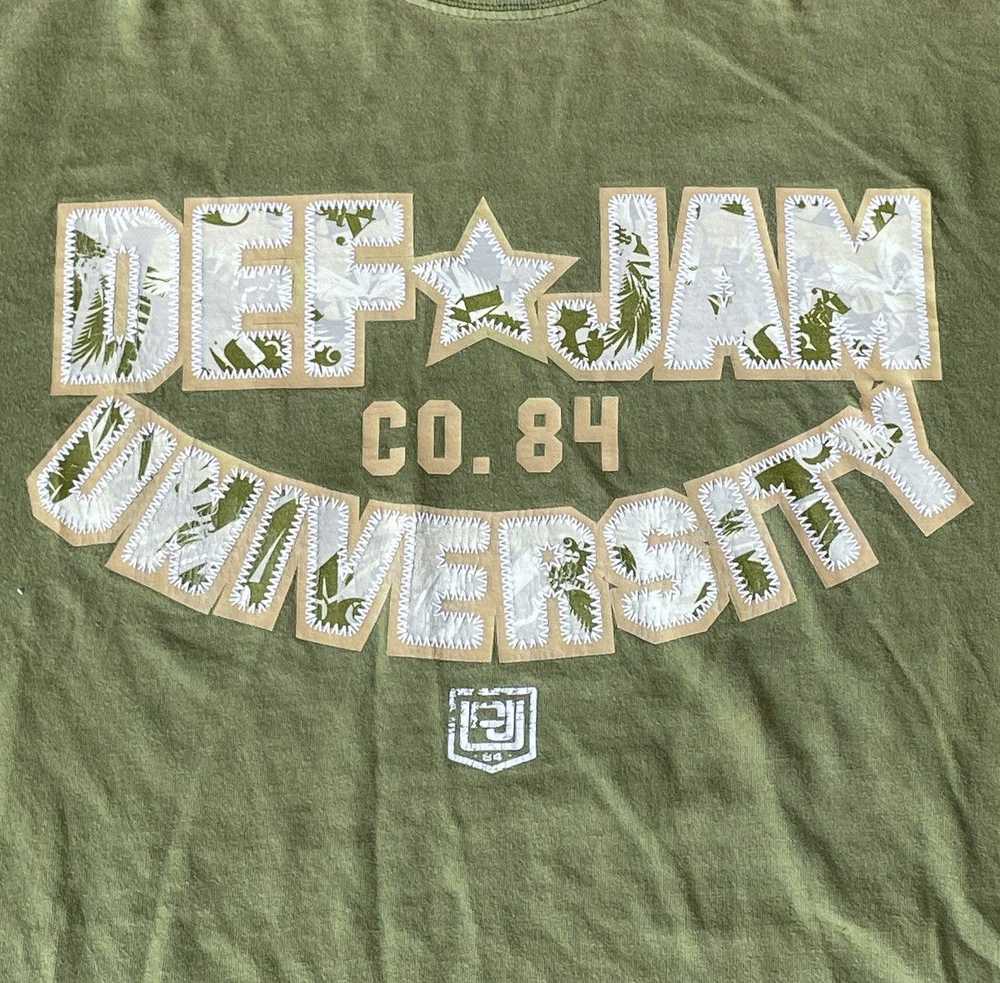 Vintage VTG Def Jam University T-Shirt Green Sout… - image 5