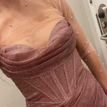Pink sparkly evening gown
