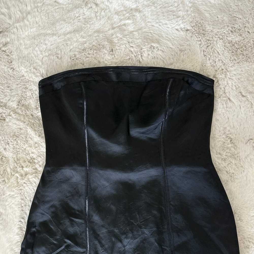 Black Silk Satin Vintage Ann Taylor Strapless Min… - image 2