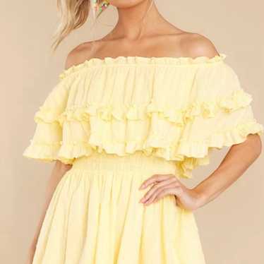 Mabel Dress Large Yellow Ruffled Mini Sundress - image 1
