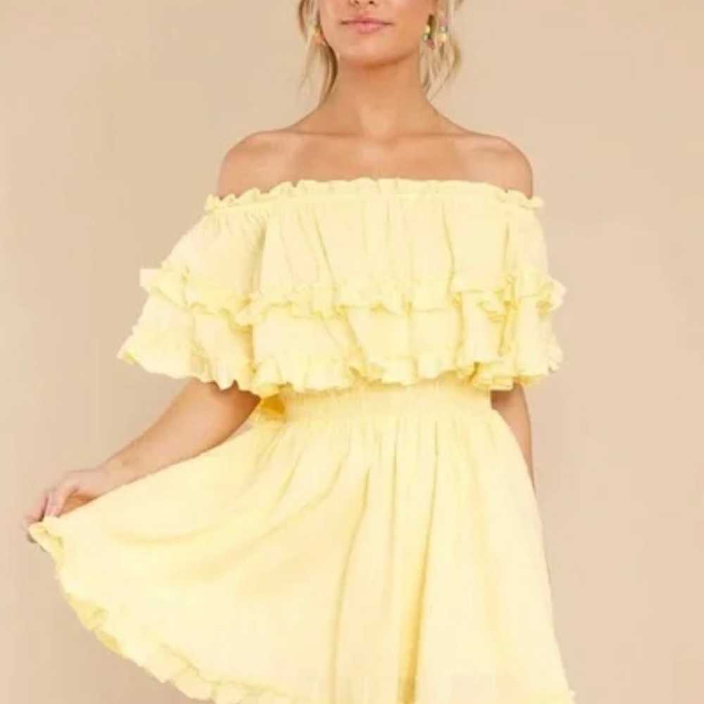 Mabel Dress Large Yellow Ruffled Mini Sundress - image 2
