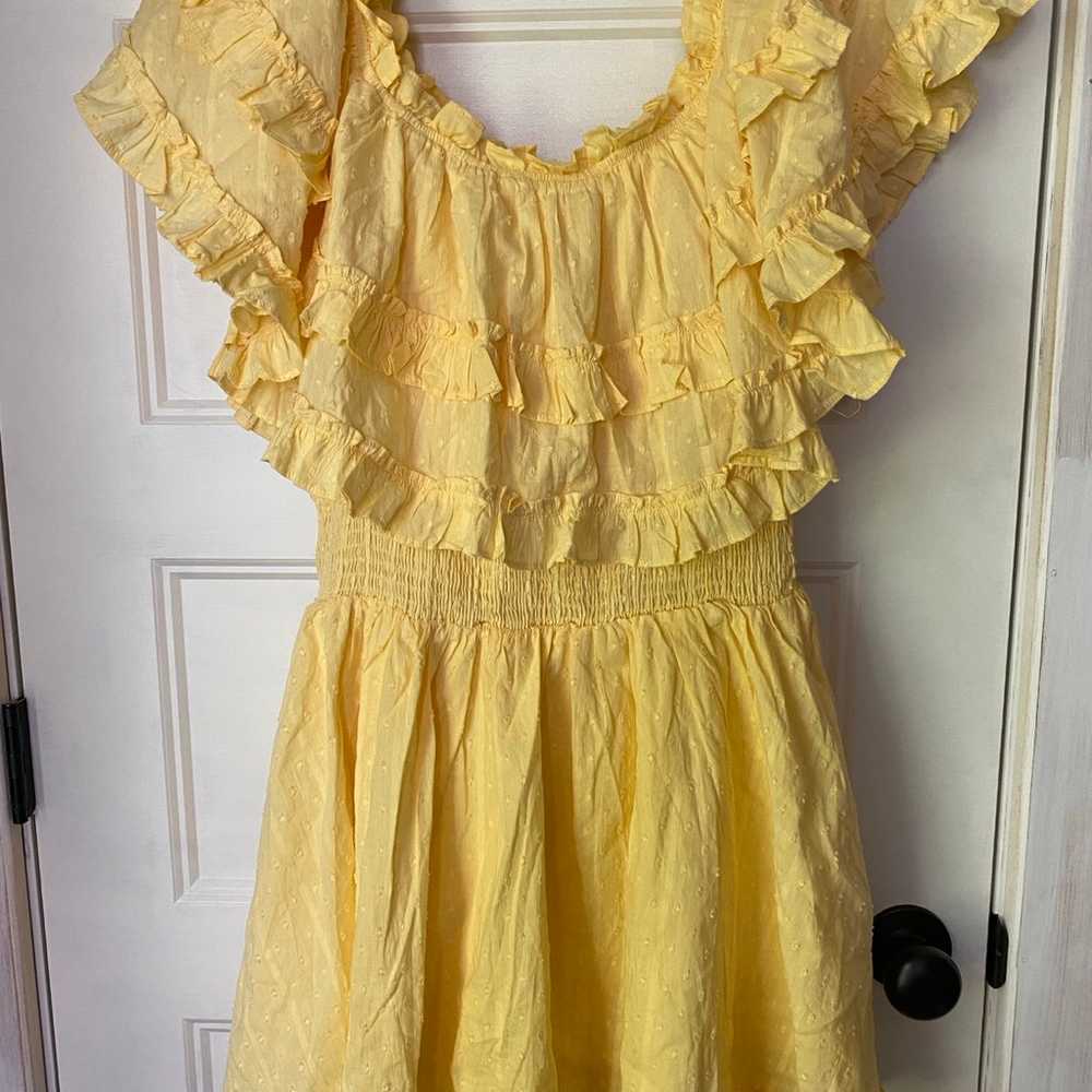 Mabel Dress Large Yellow Ruffled Mini Sundress - image 3