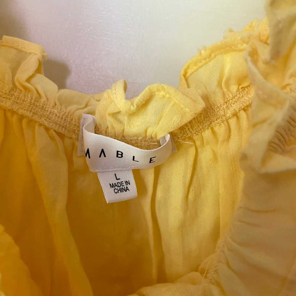 Mabel Dress Large Yellow Ruffled Mini Sundress - image 4