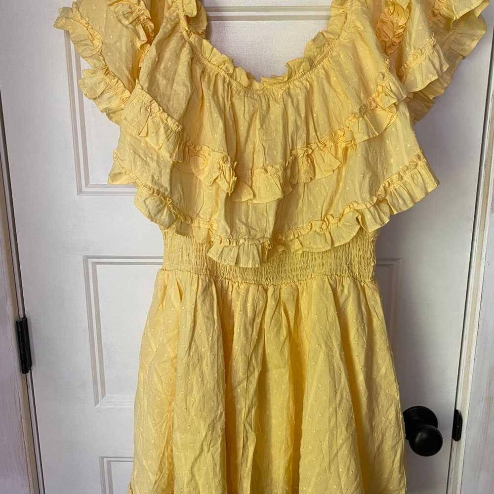 Mabel Dress Large Yellow Ruffled Mini Sundress - image 6