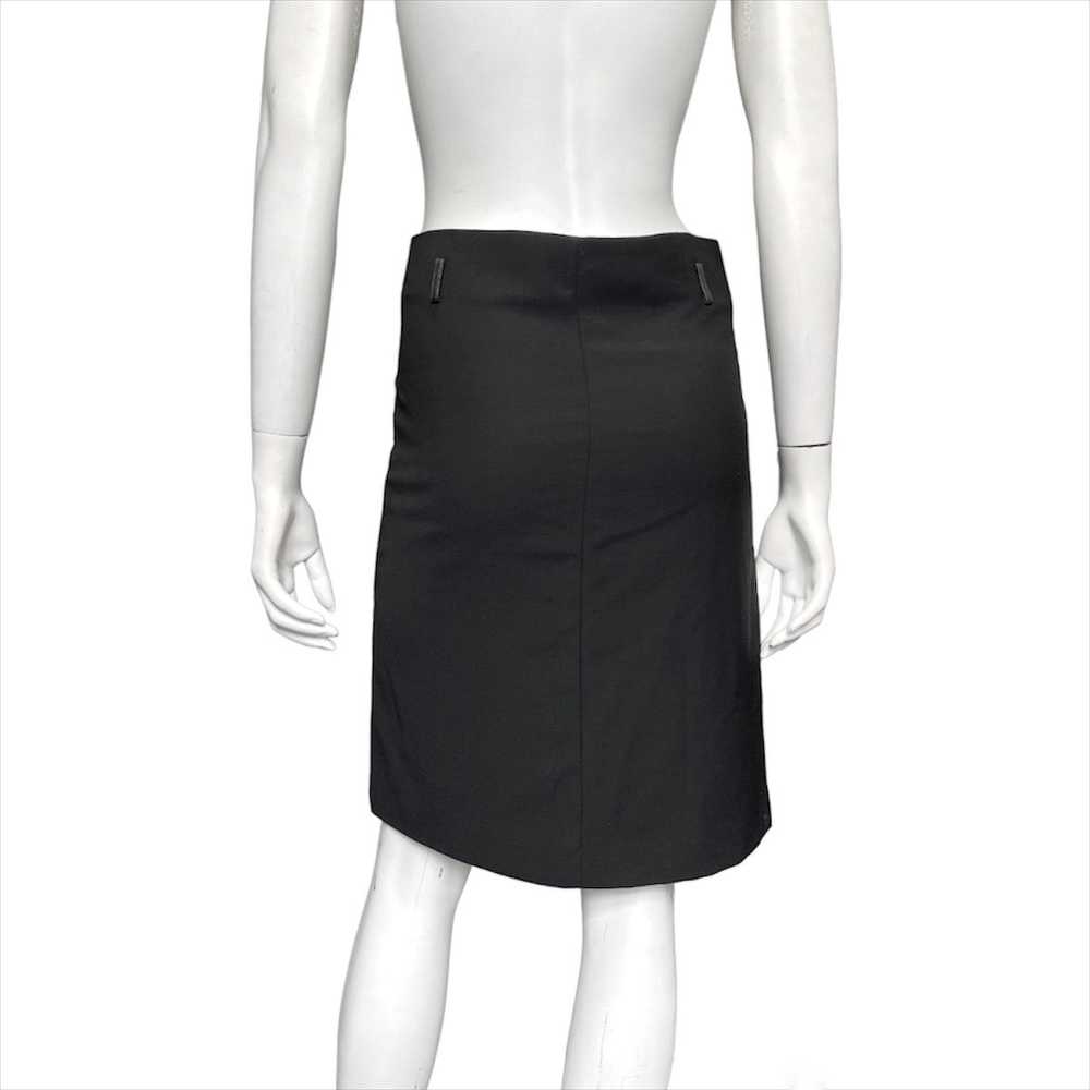 Gucci Fall 2000 Tom Ford black leather wool skirt - image 4