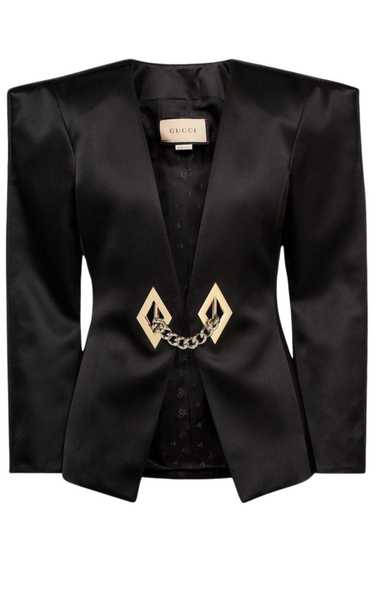 GUCCI Chain-trimmed Satin Blazer