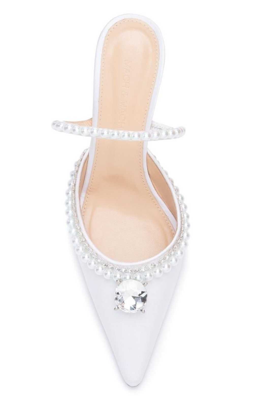 MACH & MACH White Diamond & Pearl 65 Heels - image 2