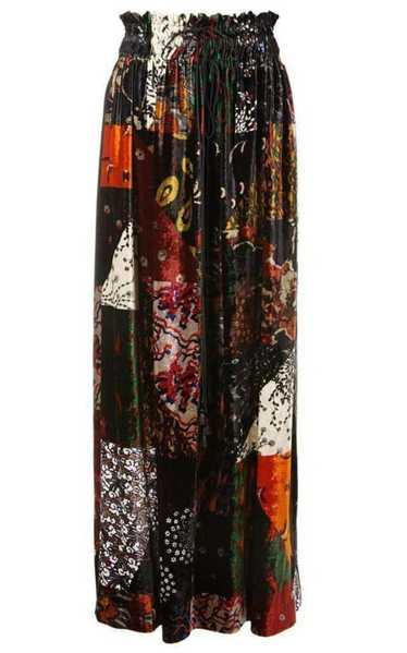 Chloé Velvet Patchwork Silk Blend Maxi Skirt