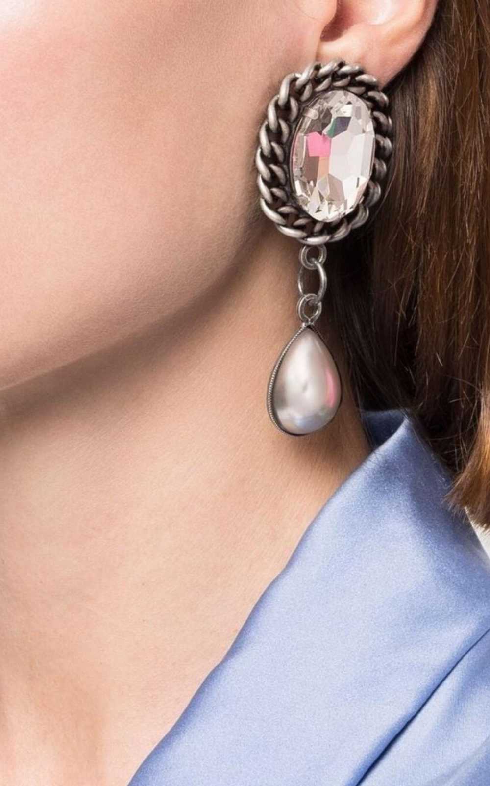 Alessandra Rich Pearl Drop Clip-On Earrings - image 2