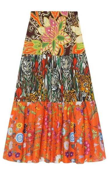 GUCCI Patchwork-design Printed Long Skirt