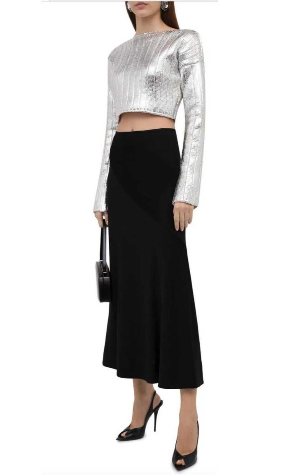 Balmain Silver Cropped Wool-blend  Sweater - image 3