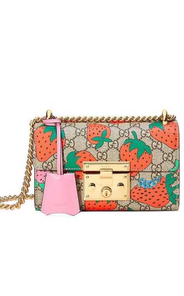 GUCCI Padlock Gg Strawberry Small Shoulder Bag