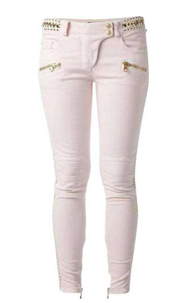 Balmain Low Rise Lace Chains Biker Jeans - image 1