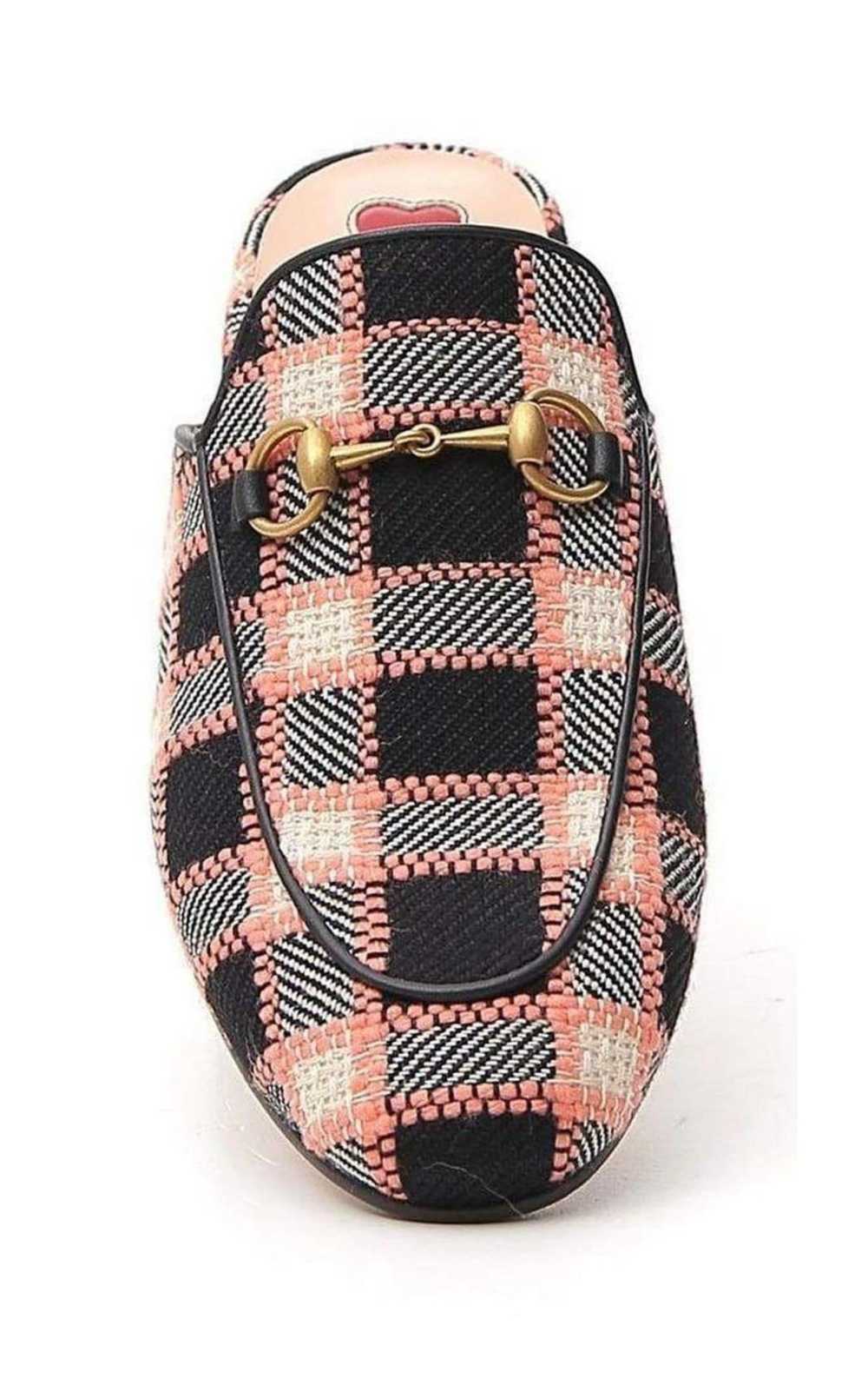 GUCCI Princetown Tweed Check Woven Mules - image 4