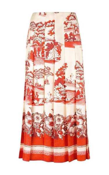 GUCCI Porcelain Garden Print Midi Skirt