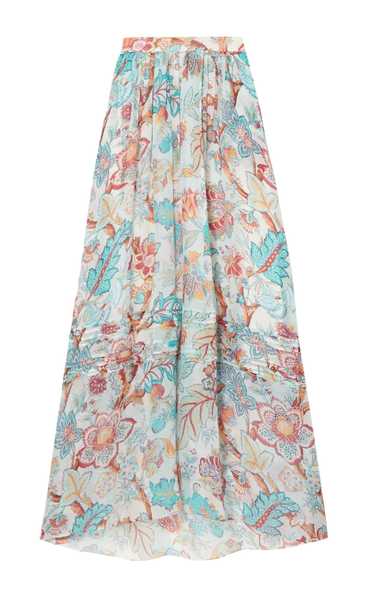 Etro Pleated Floral Print Maxi Skirt