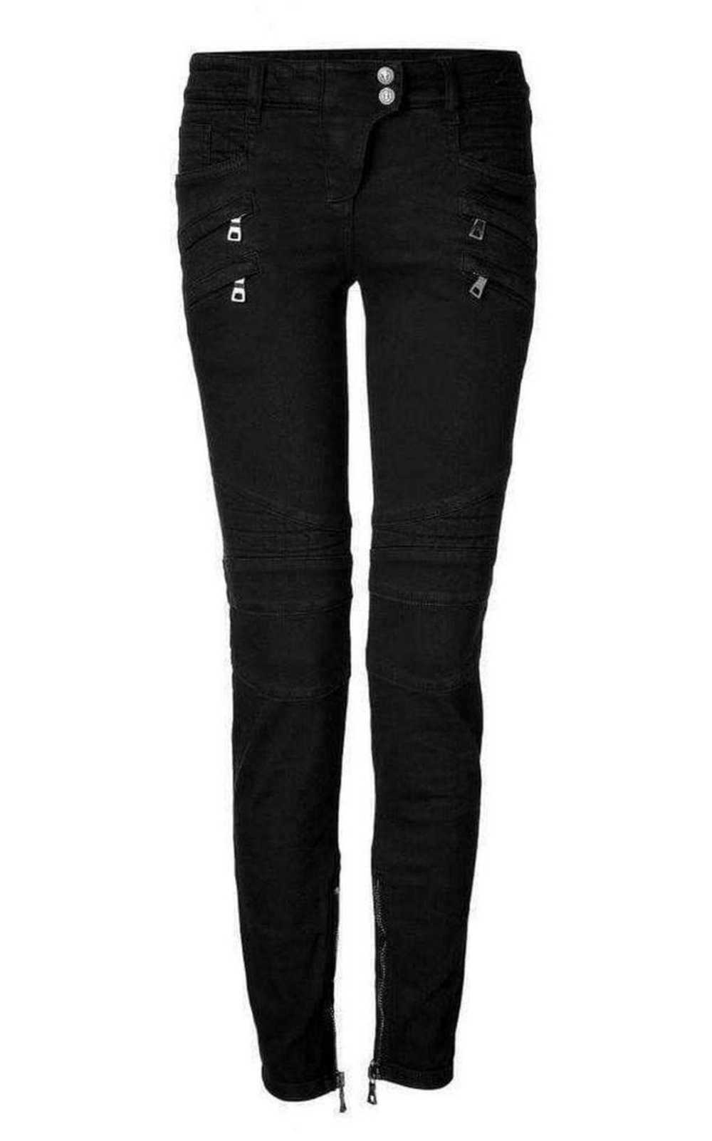 Balmain Jeans Low Rise Black Biker Jeans - image 1