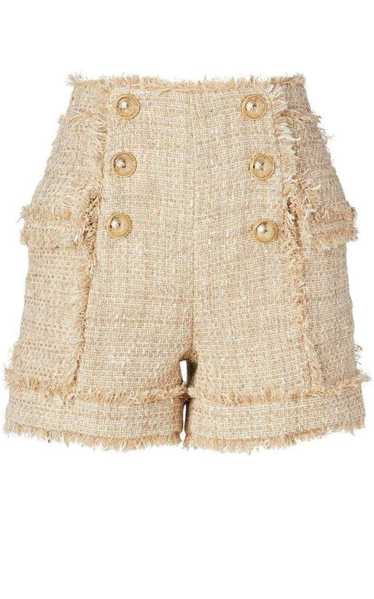 Balmain High-rise cotton-blend tweed shorts - image 1