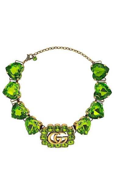 GUCCI Double G Heart-crystal Necklace - image 1