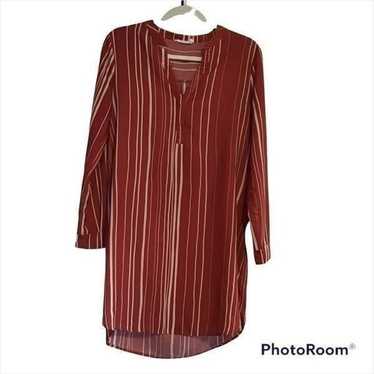 Lush Striped Sheath Shirt Dress - image 1