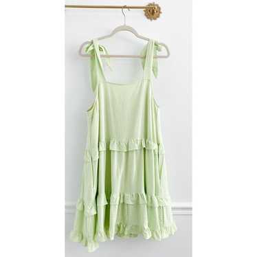 &merci Boutique Green Tiered Ruffle Swing Dress