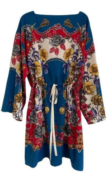 GUCCI グッチ　Silk Caftan Mini DRESS ⑦ NEW GUCCI G Hexagon Print Wool Silk Kaftan Dress 42 Melania
