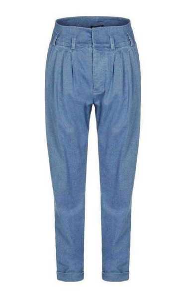 Balmain Blue Denim High Waist Pants