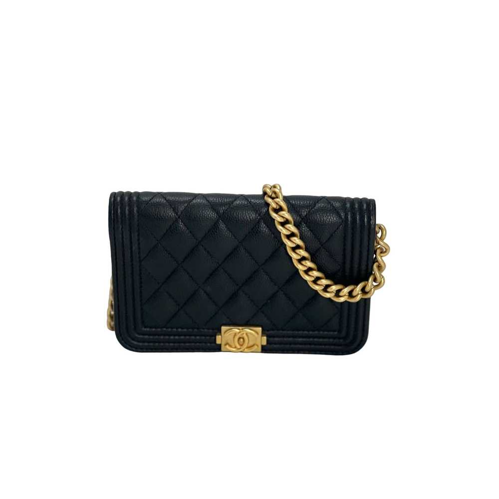 Chanel Caviar Quilted Mini Boy Clutch Wallet on a… - image 1